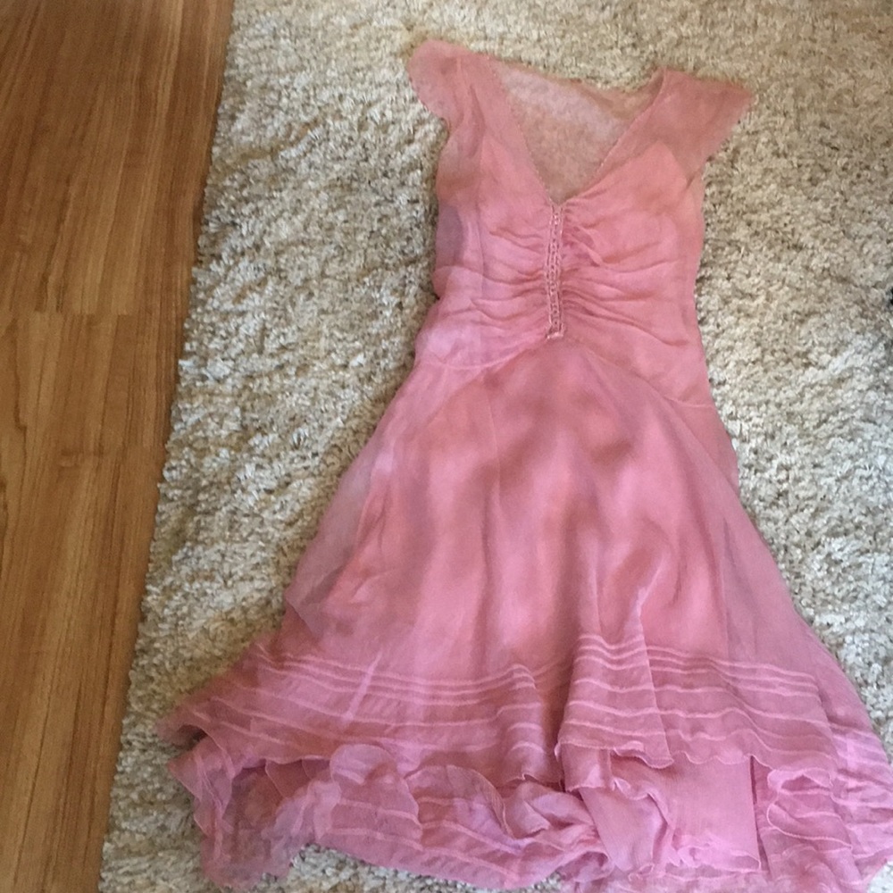 Pretty Pink MAXSTUDIO dress. 100% Silk. Sz XS.
